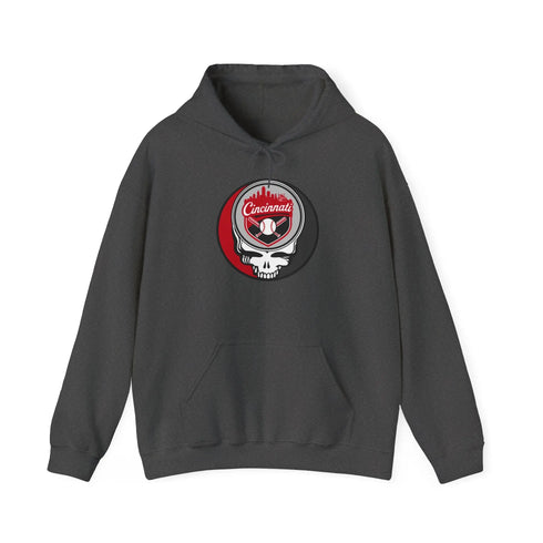 Grateful Dead - Cincinnati Reds Grateful Dead Unisex Heavy Blend Hoodie - Hooded Sweatshirt - StealieShop