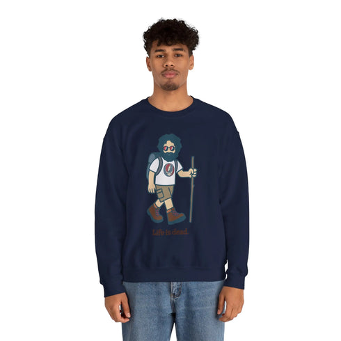 Grateful Dead - Hikin' Jerry | Life is dead. Crewneck Sweatshirt - StealieShop
