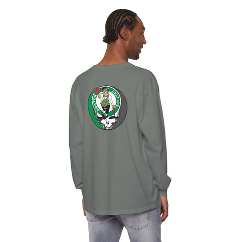 Grateful Dead - Boston Celtics Two-Sided Vineyard Collection Garment-Dyed Long Sleeve T-Shirt - StealieShop