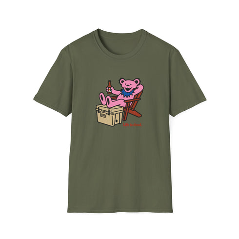 Chillin' Bear - Pink - Life is dead. Grateful Dead T-Shirt