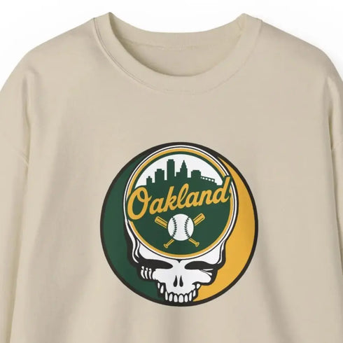 Grateful Dead - Oakland A's Stealie Grateful Dead Crewneck Sweatshirt - MLB - StealieShop