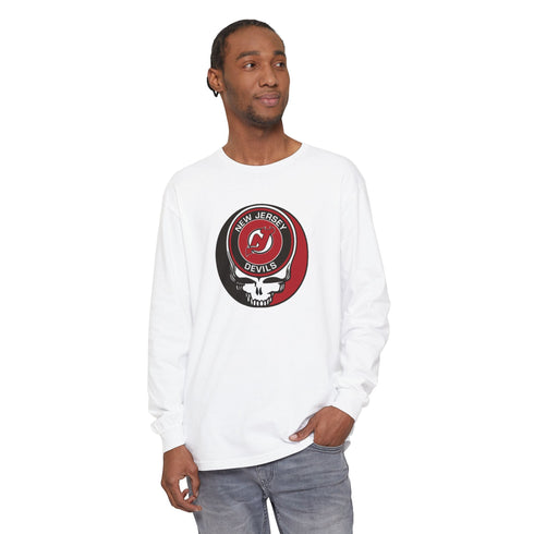 New Jersey Devils Vineyard Collection Unisex Garment-Dyed Long Sleeve T-Shirt
