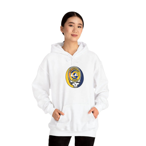 Los Angeles Rams Grateful Dead Hooded Sweatshirt - NFL Fan Apparel - StealieShop