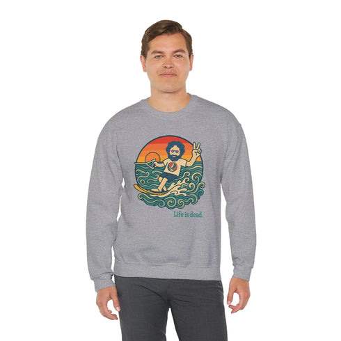 Grateful Dead - Waterskiin' Jerry Life is dead. Crewneck Sweatshirt - StealieShop