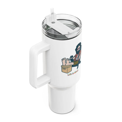 Grateful Dead - Stay Cool Jerry - Life is dead. "Fat Man" Tumbler, Double Insulated 40oz Travel Mug - StealieShop