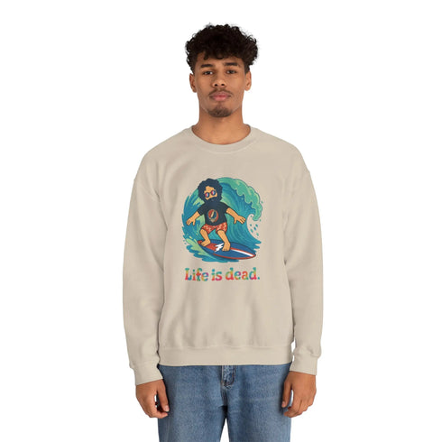 Grateful Dead - Surfing Jerry Life is dead. Crewneck Sweatshirt - StealieShop