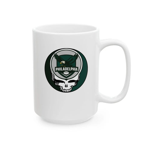 Grateful Dead - Philadelphia Eagles Stealie Ceramic Coffee Mug - NFL - StealieShop