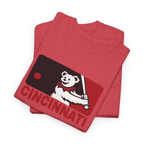 Cincinnati Reds Dancing Bear MLB Logo Unisex Grateful Dead T-Shirt