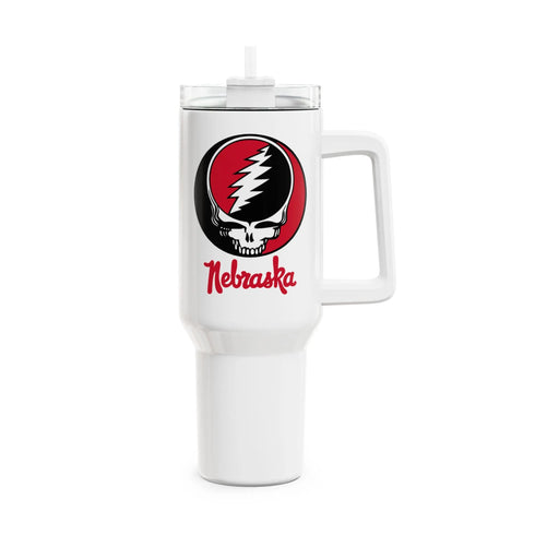 Grateful Dead - University of Nebraska Stealie "Fat Man" Tumbler, Double Insulated 40oz Travel Mug - StealieShop