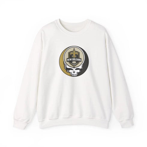 Grateful Dead - New Orleans Saints Grateful Dead Stealie Crewneck Sweatshirt - StealieShop