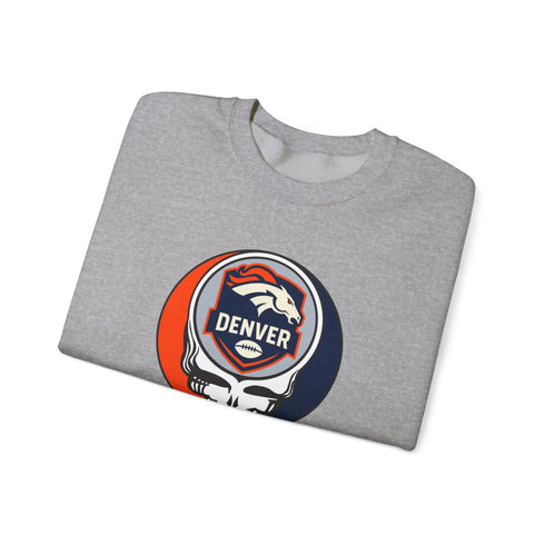 Grateful Dead - Denver Broncos Grateful Dead Stealie Crewneck Sweatshirt - NFL - StealieShop