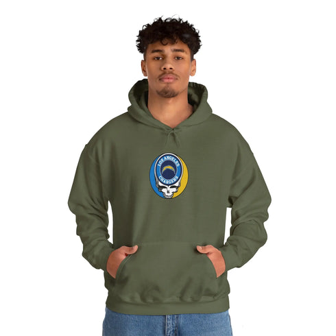 Los Angeles Chargers Grateful Dead Hooded Sweatshirt - NFL Fan Apparel - StealieShop