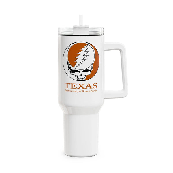 Grateful Dead - University of Texas Stealie "Fat Man" Tumbler, Double Insulated 40oz Travel Mug - StealieShop