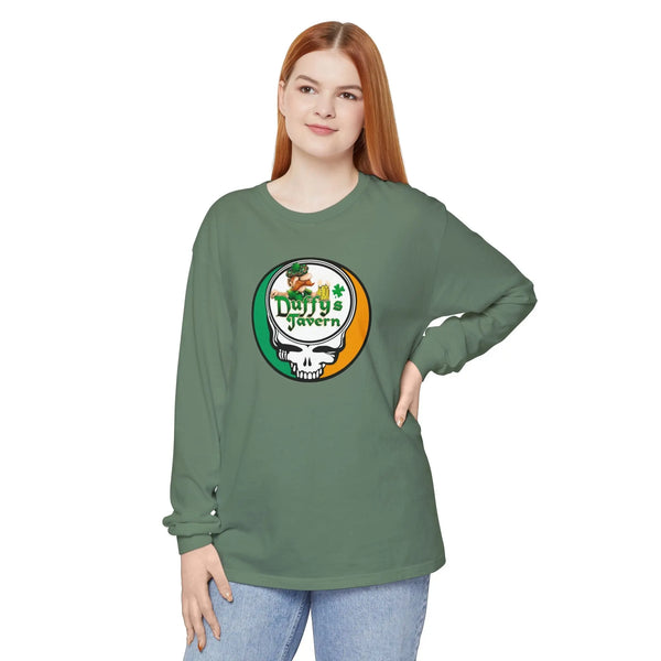 Grateful Dead - Custom Duffy's Tavern Garment-Dyed Long Sleeve T-Shirt - StealieShop