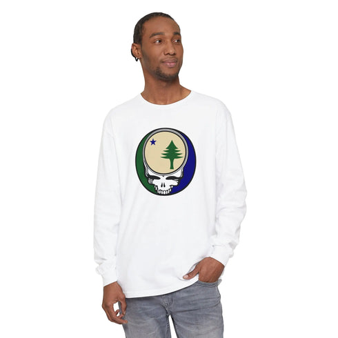 Grateful Dead - Maine Unofficial State Flag Vineyard Collection Unisex Garment-dyed Long Sleeve - StealieShop
