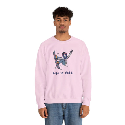 Grateful Dead - Snowboardin' Jerry | Life is dead. Crewneck Sweatshirt - StealieShop