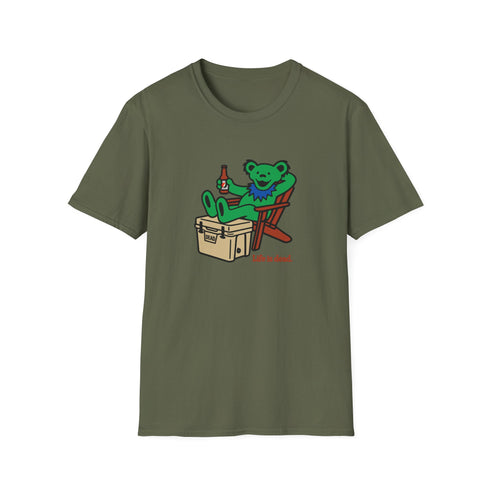 Chillin' Bear - Green - Life is dead. Grateful Dead T-Shirt