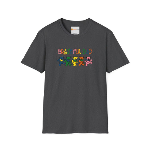 Grateful Dead - Grateful Dad Colors Dancing Bears Grateful Dead T-Shirt - StealieShop