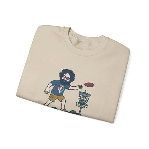 Grateful Dead - Disc Golfin' Jerry | Life is dead. Crewneck Sweatshirt - StealieShop