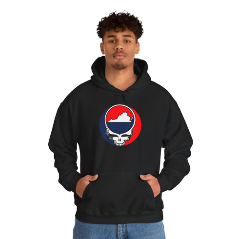 Virginia Map Stealie Unisex Heavy Blend Hoodie