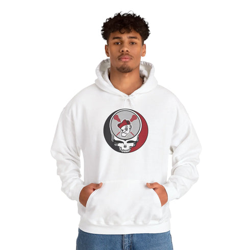 Grateful Dead - Ohio Wesleyan Lacrosse Stealie Two-Sided Unisex Heavy Blend Hoodie - StealieShop