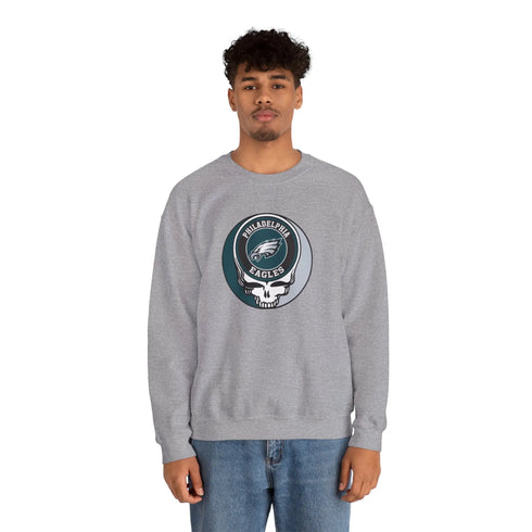 Grateful Dead - Philadelphia Eagles Grateful Dead Stealie Crewneck Sweatshirt - StealieShop