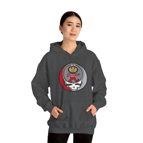 Grateful Dead - Dancing Buckeye Grateful Dead Unisex Heavy Blend Hoodie - Hooded Sweatshirt - OSU - StealieShop