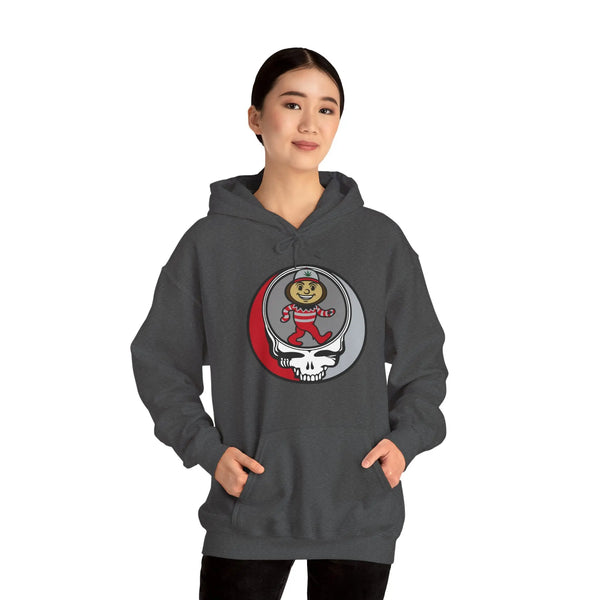 Grateful Dead - Dancing Buckeye Grateful Dead Unisex Heavy Blend Hoodie - Hooded Sweatshirt - OSU - StealieShop