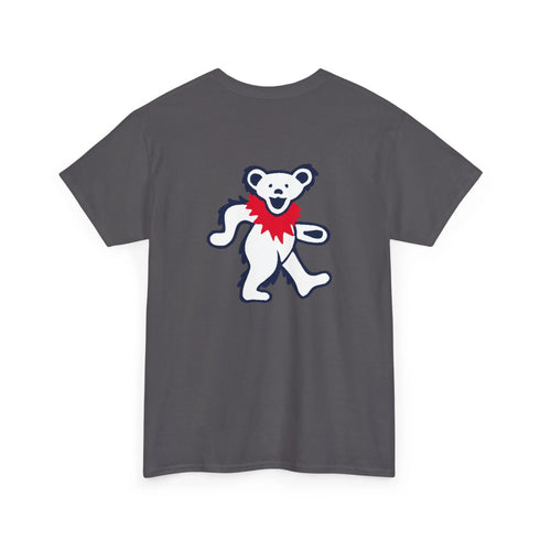 Grateful Dead - Front + Back Print - New York Yankees Stealie / Dancing Bear T-Shirt - MLB - StealieShop