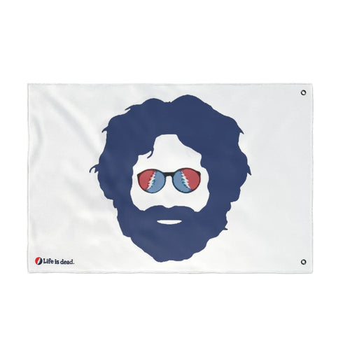 Life is dead.® Jerry Garcia Double Sided Flag Grateful Dead