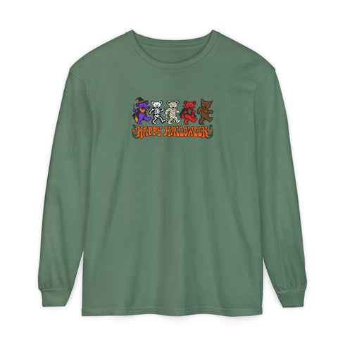 Trick-Or-Treating Bears Place Garment-Dyed Long Sleeve T-Shirt