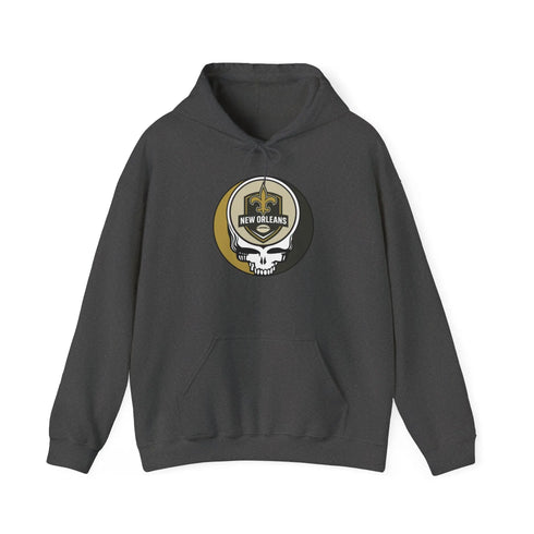 Grateful Dead - New Orleans Saints Stealie Grateful Dead Hooded Sweatshirt - NFL - StealieShop