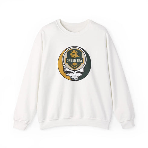 Grateful Dead - Green Bay Packers Grateful Dead Stealie Crewneck Sweatshirt - StealieShop