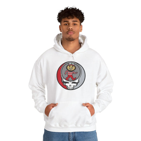 Grateful Dead - Dancing Buckeye Grateful Dead Unisex Heavy Blend Hoodie - Hooded Sweatshirt - OSU - StealieShop