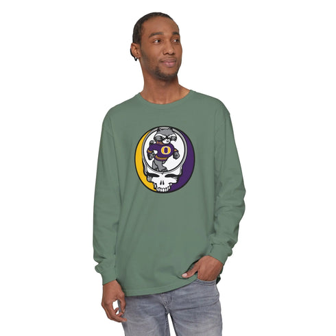 Grateful Dead - Oconomowoc High School - Raccoons Garment-Dyed Long Sleeve T-Shirt - StealieShop