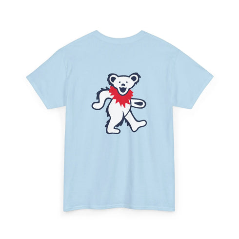 Grateful Dead - Front + Back Print - New York Yankees Stealie / Dancing Bear T-Shirt - MLB - StealieShop