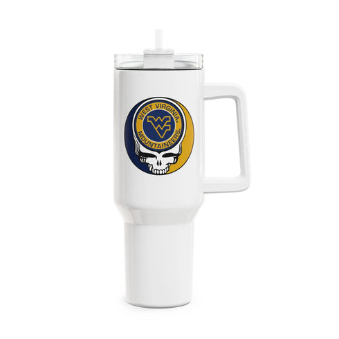 Grateful Dead - West Virginia University Stealie "Fat Man" Tumbler, Double Insulated 40oz Travel Mug - StealieShop