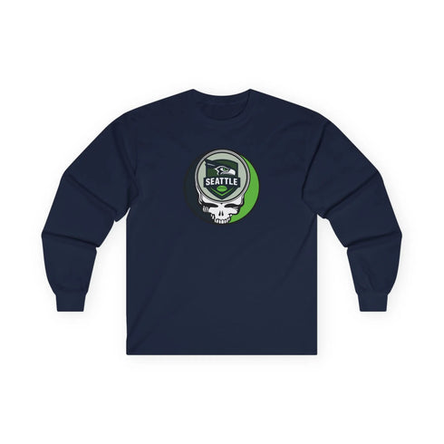 Grateful Dead - Seattle Seahawks Stealie Ultra Cotton Long Sleeve Tee - StealieShop
