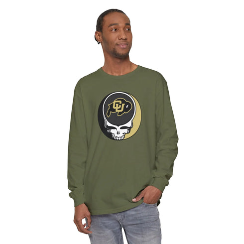 Grateful Dead - University of Colorado Garment-Dyed Long Sleeve T-Shirt - StealieShop