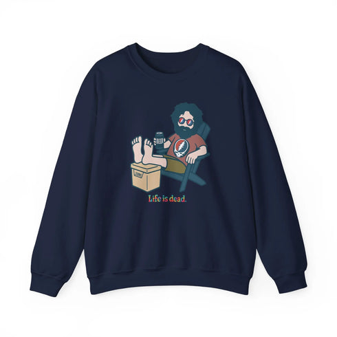 Grateful Dead - Stay Cool, Jerry Life is dead. Crewneck Sweatshirt - StealieShop