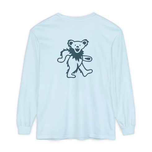 Grateful Dead - Grateful Dead Dancing Bear Two-Sided Vineyard Collection Garment-Dyed Long Sleeve T-Shirt - StealieShop