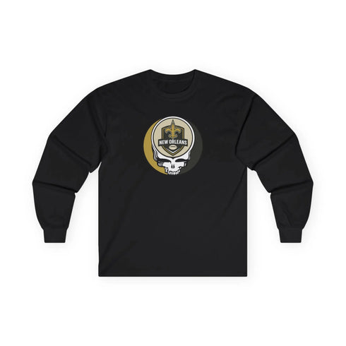 Grateful Dead - New Orleans Saints Stealie Ultra Cotton Long Sleeve Tee - StealieShop
