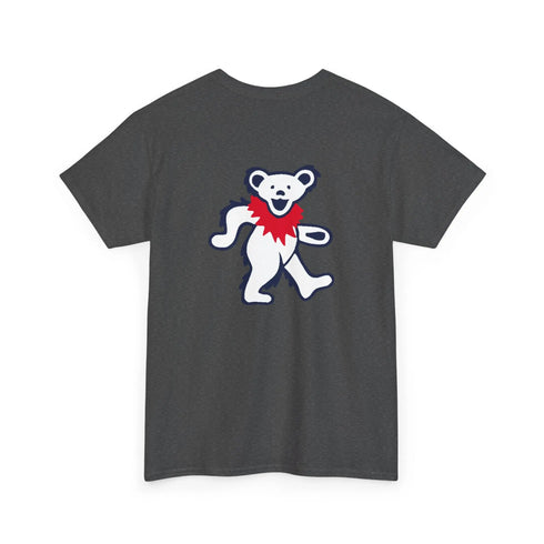 Grateful Dead - Front + Back Print - New York Yankees Stealie / Dancing Bear T-Shirt - MLB - StealieShop