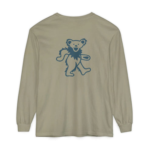 Grateful Dead - Grateful Dead Dancing Bear Two-Sided Vineyard Collection Garment-Dyed Long Sleeve T-Shirt - StealieShop