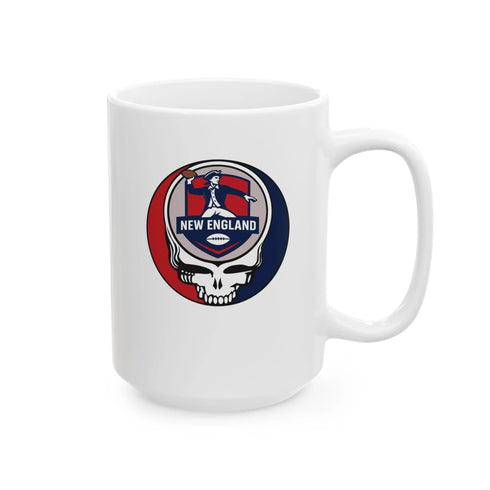 Grateful Dead - New England Patriots Stealie Ceramic Coffee Mug - NFL - StealieShop