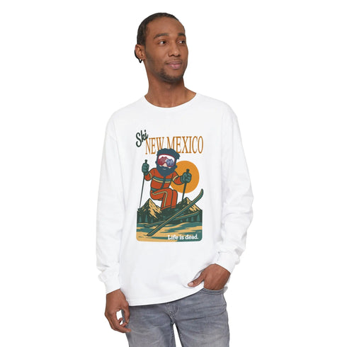 Grateful Dead - Ski New Mexico - Life is dead. Mountain Collection Garment-Dyed Long Sleeve T-Shirt - StealieShop