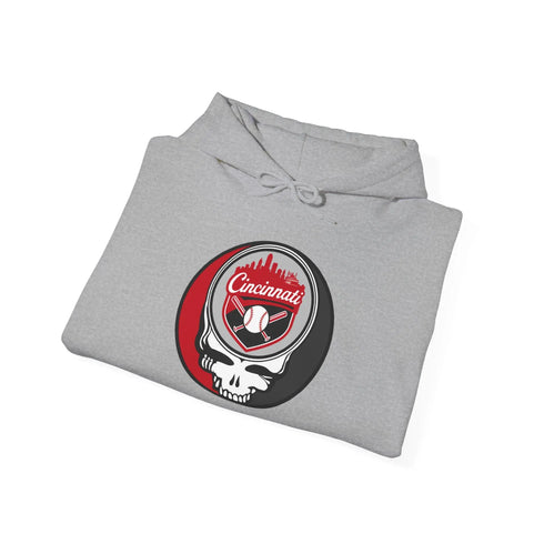 Grateful Dead - Cincinnati Reds Grateful Dead Unisex Heavy Blend Hoodie - Hooded Sweatshirt - StealieShop