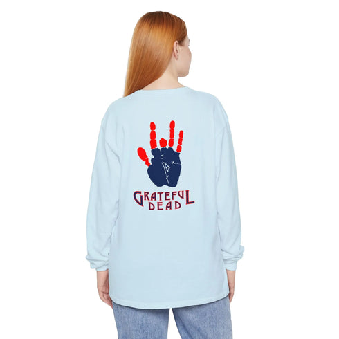 Grateful Dead - Jerry's Hand Two-Sided Vineyard Collection Garment-dyed Long Sleeve T-Shirt - StealieShop