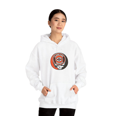 Cleveland Browns Grateful Dead Hooded Sweatshirt - NFL Fan Apparel - StealieShop