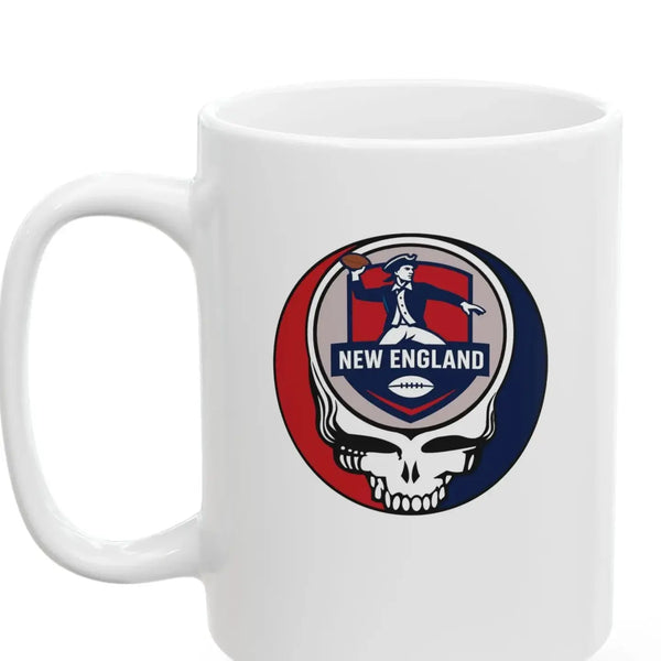 Grateful Dead - The Gridiron Collection: New England Patriots Stealie Ceramic Coffee Mug - NFL - StealieShop